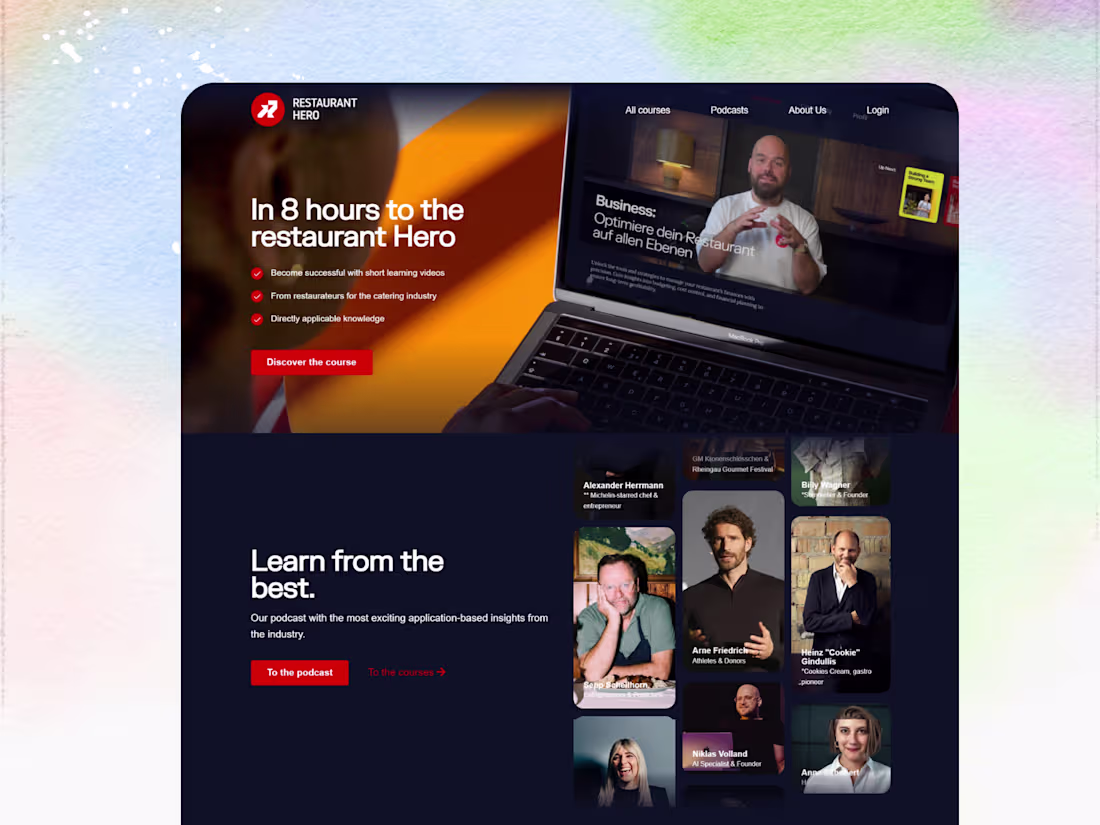 Cover image for Kajabi Website for Restaurant Hero