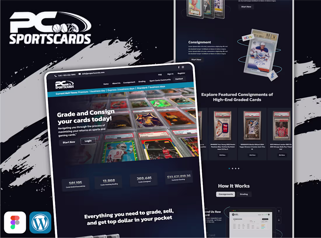 Cover image for Custom WordPress Website for Sports Card Platform