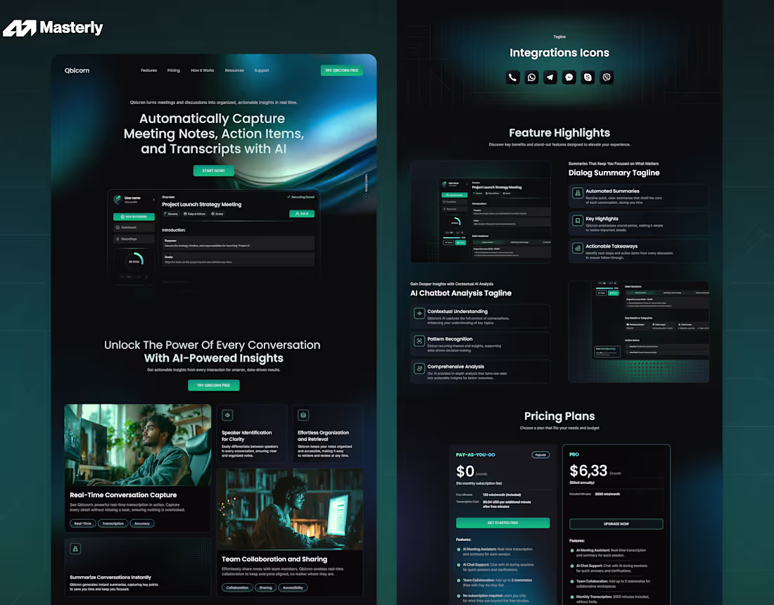 Cover image for Responsive UI/UX Website Design for AI Note-taker