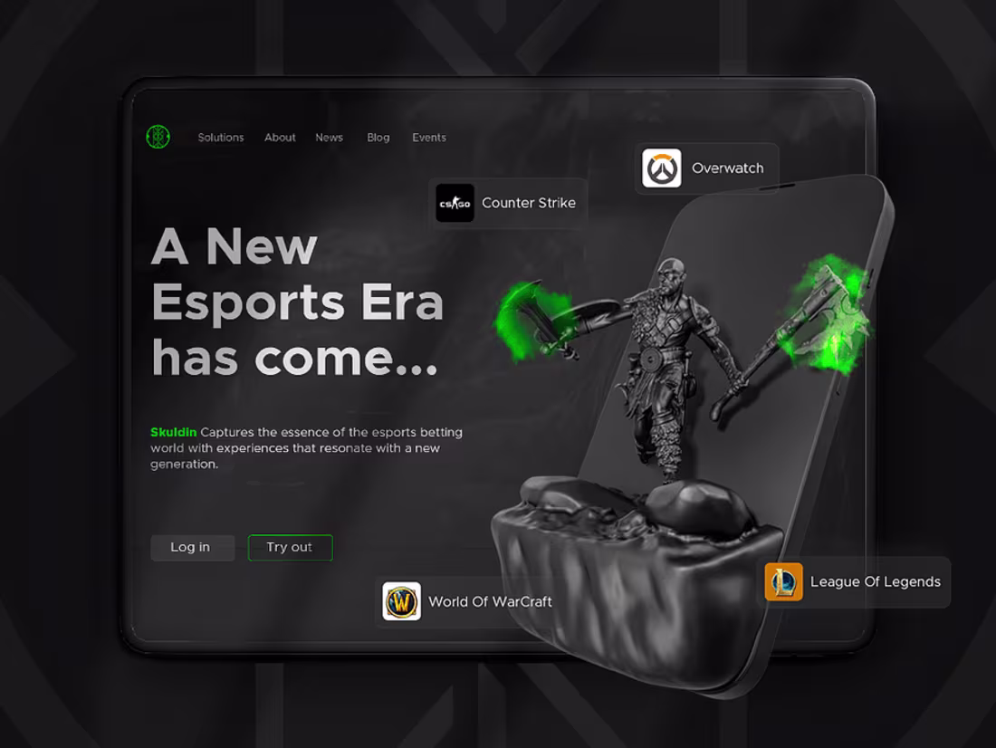 Cover image for Esport Landing Page and branding design