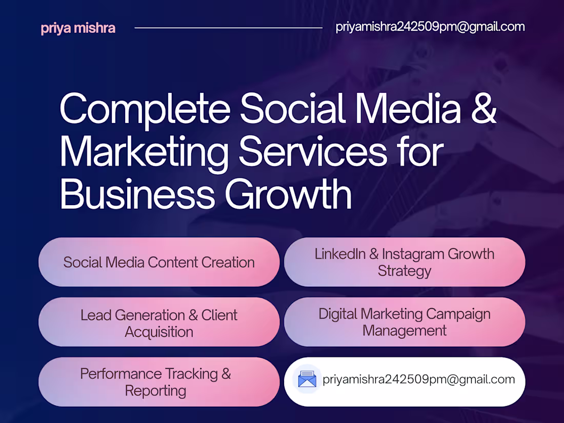 Cover image for Social Media & Digital Marketing Expert | Grow Your Brand