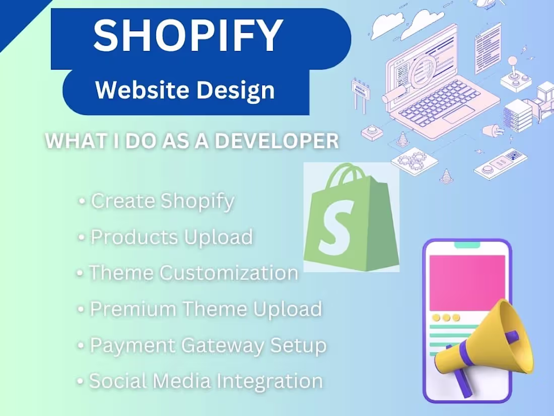 Cover image for I will build an unique and eye catching shopify store design 