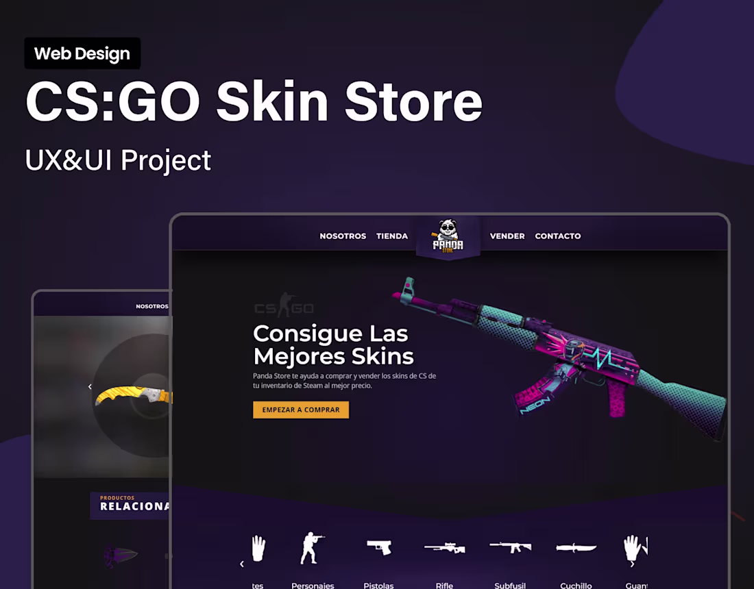Cover image for UX/UI Design for a CS:GO Skin Store - ecommerce