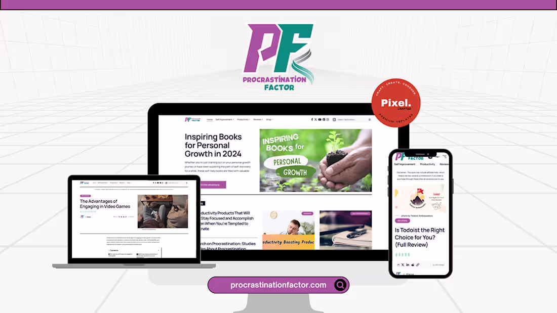 Cover image for Procrastination Factor - Content & Review Website :: Behance