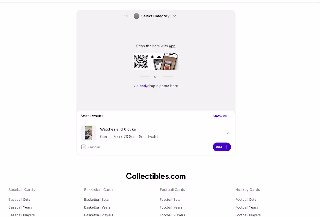 Cover image for AI Scanner for collectibles