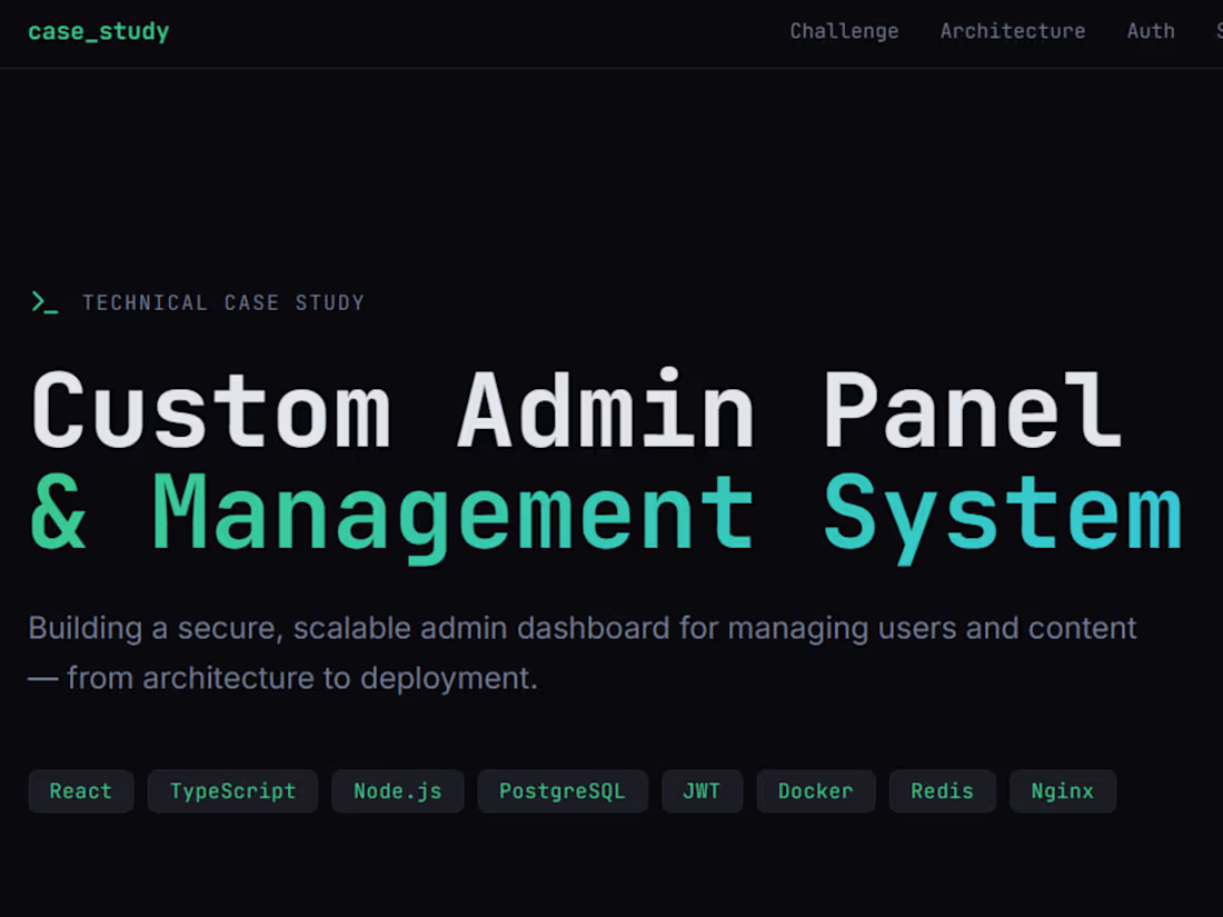 Cover image for Built a secure admin panel