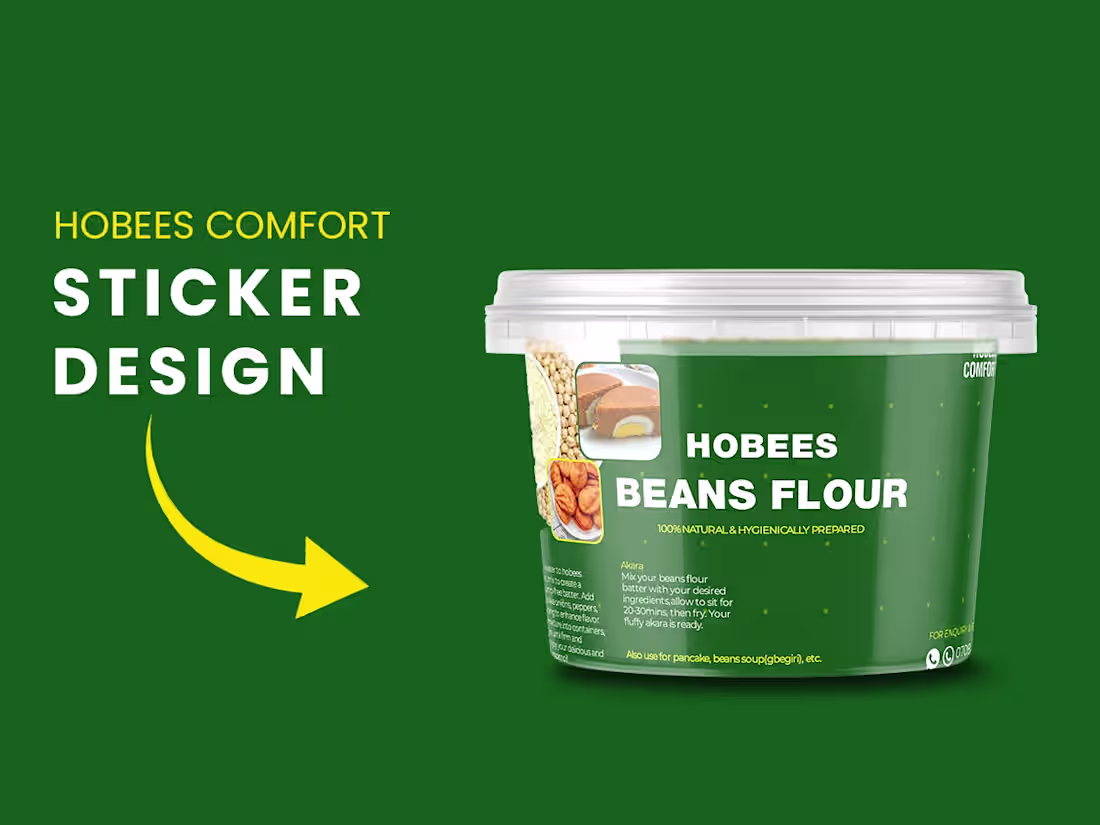 Cover image for Sticker Package Design - Hobees Beans Flour