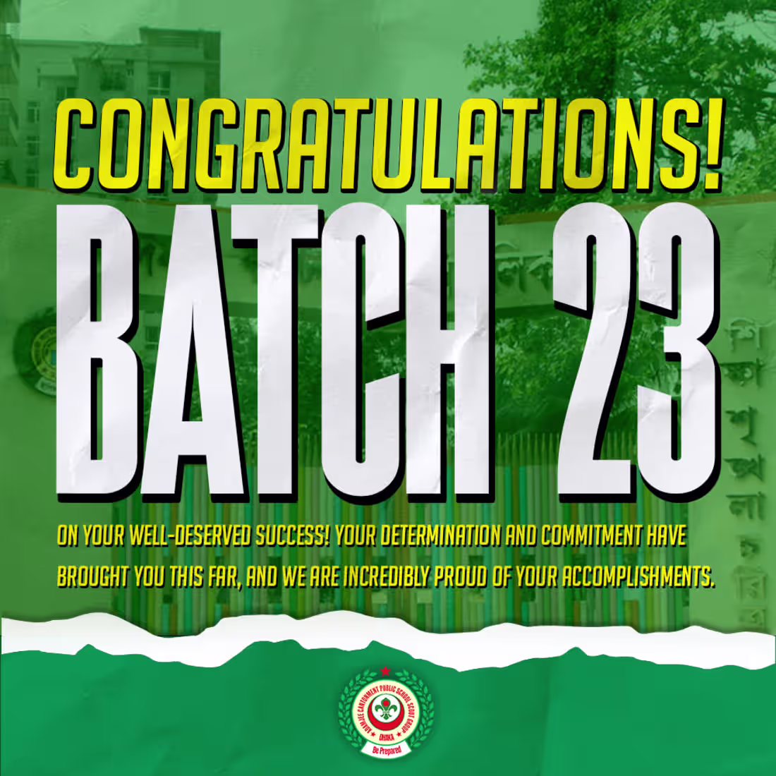 Cover image for Congratulation Poster Design for Adamjee School's Examinees