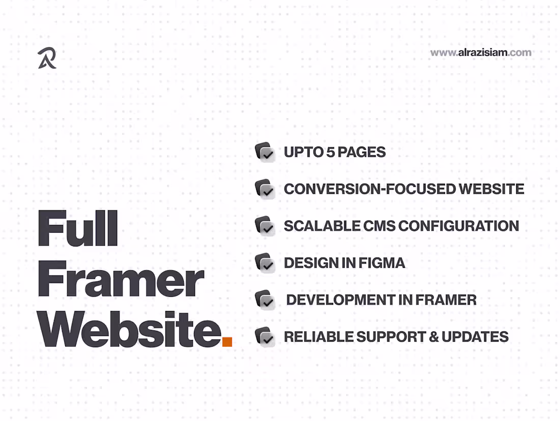 Cover image for Full Framer Website Design and Development (Up to 5 Pages)