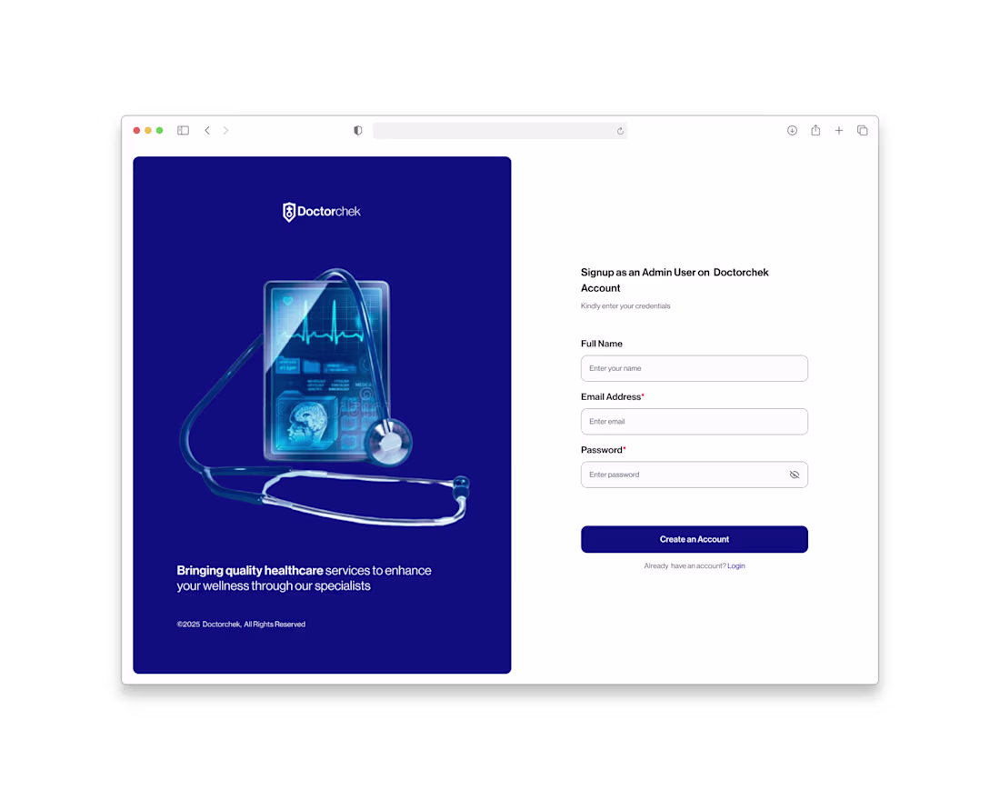 Cover image for Onboarding flow of a Telemedicine Admin user