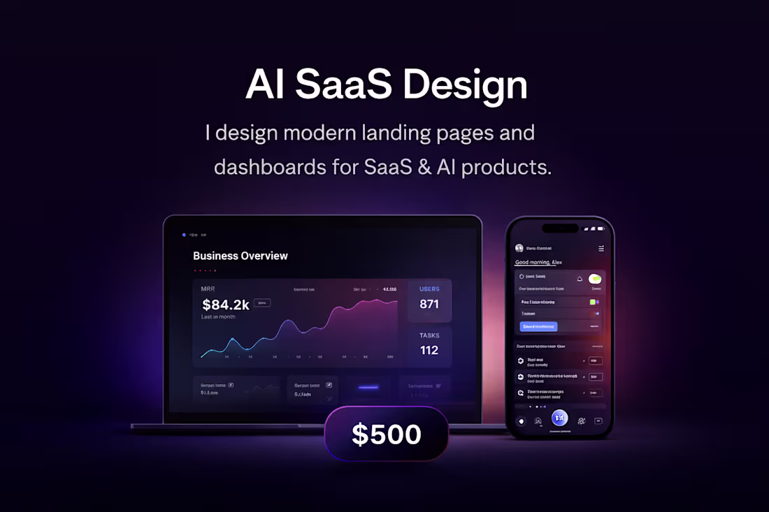 Cover image for AI SaaS Landing Page & Dashboard Design