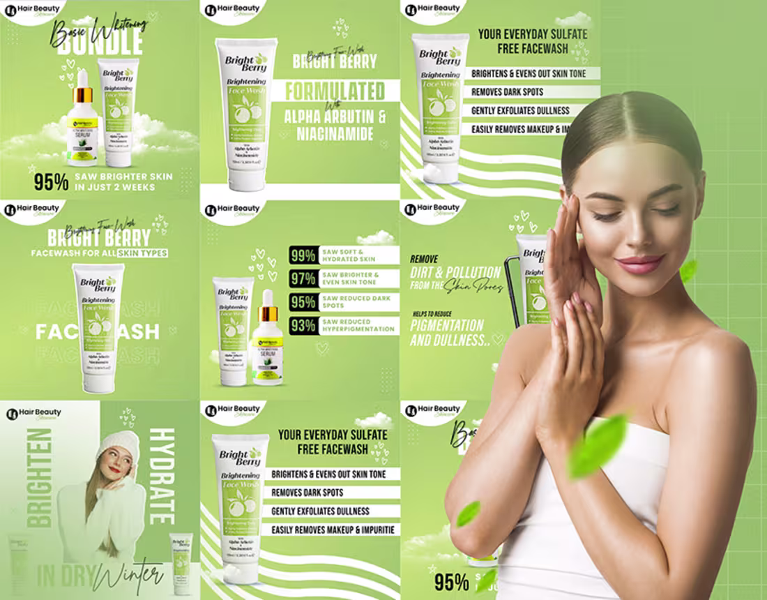 Cover image for Hair Beauty Skin Care Vol 2 - Social Media Campaign Graphics