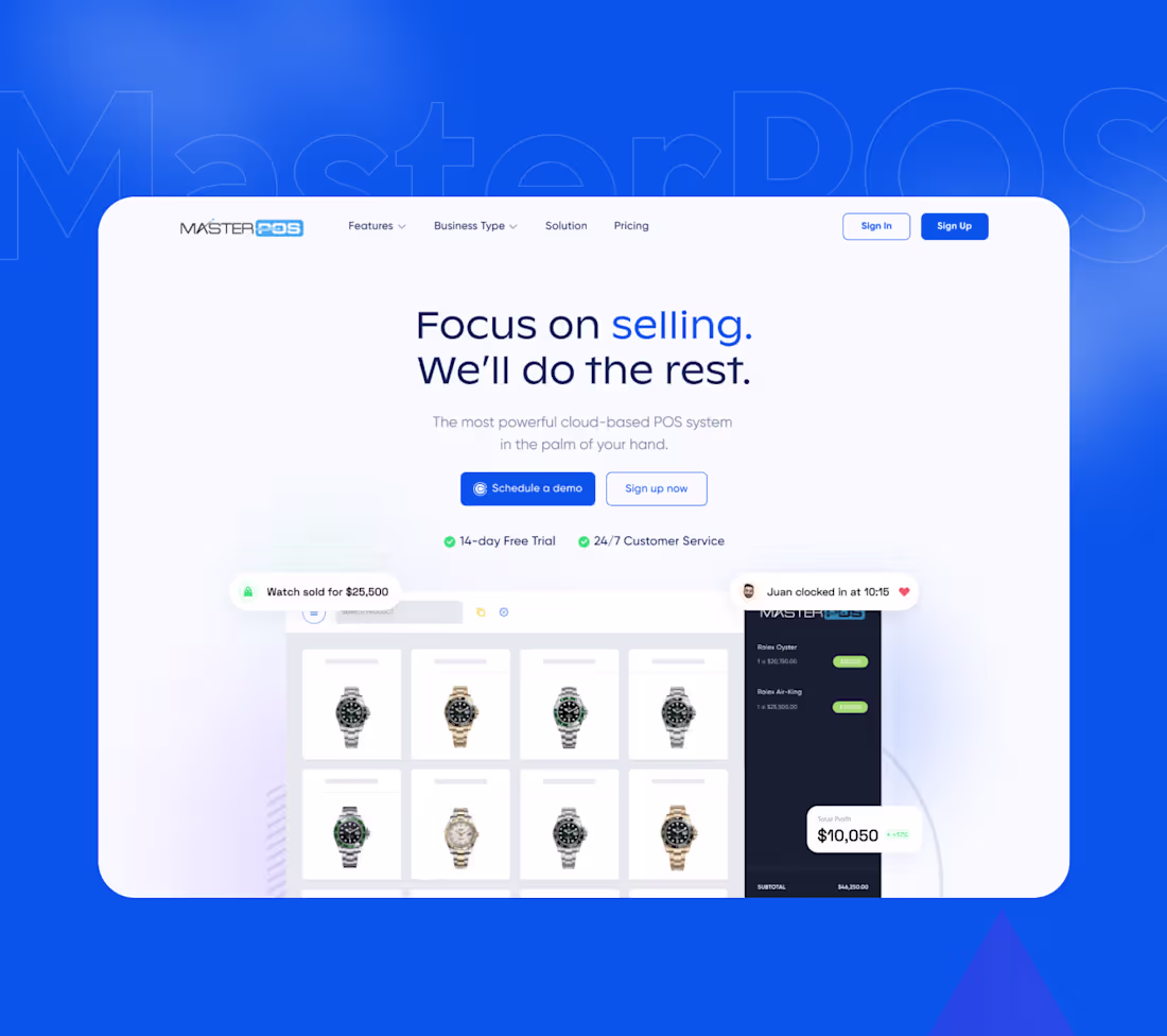 Cover image for MasterPOS | SaaS Webflow Website