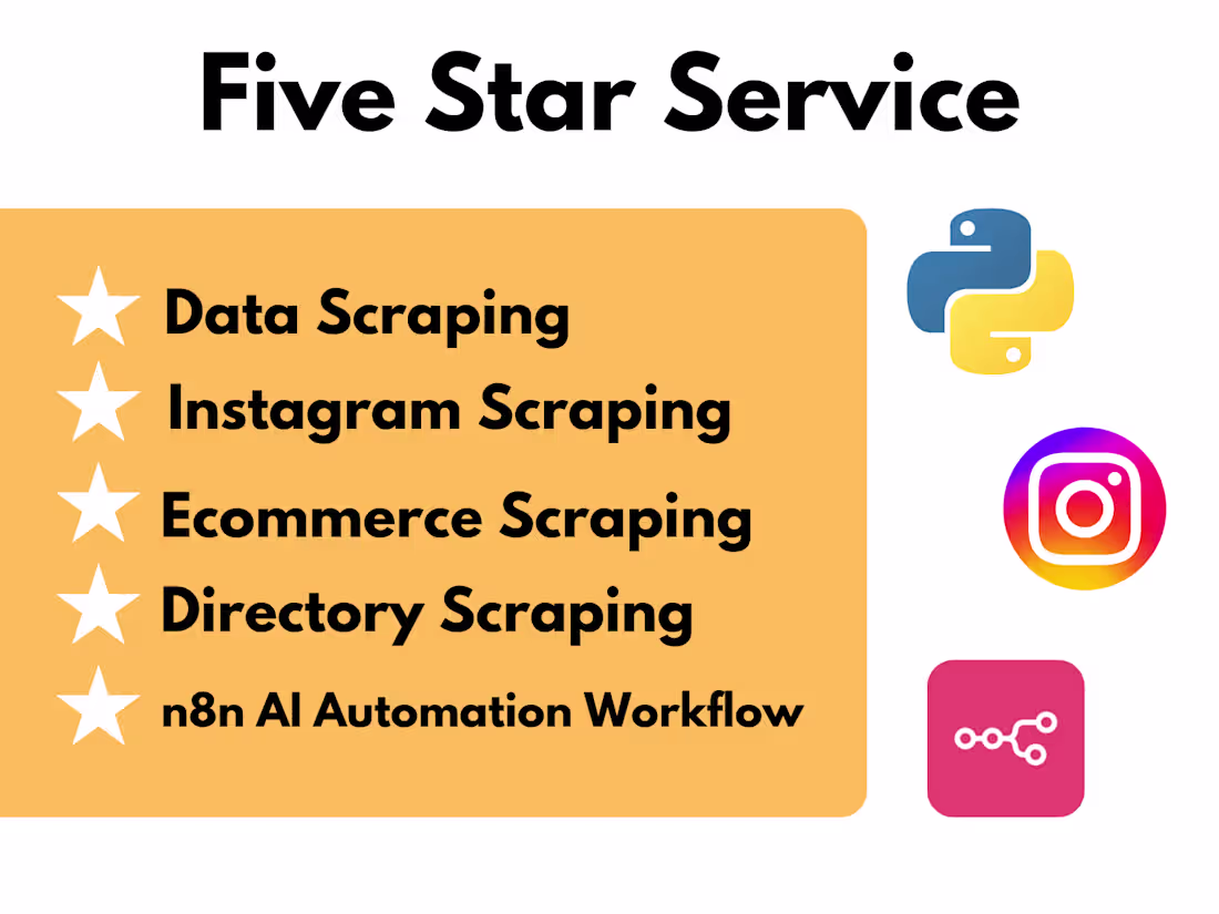 Cover image for You will get Python Data Scraping and n8n AI Automation
