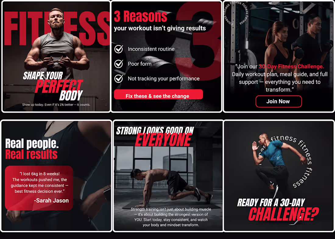 Cover image for Fitness Brand Instagram Content Creation