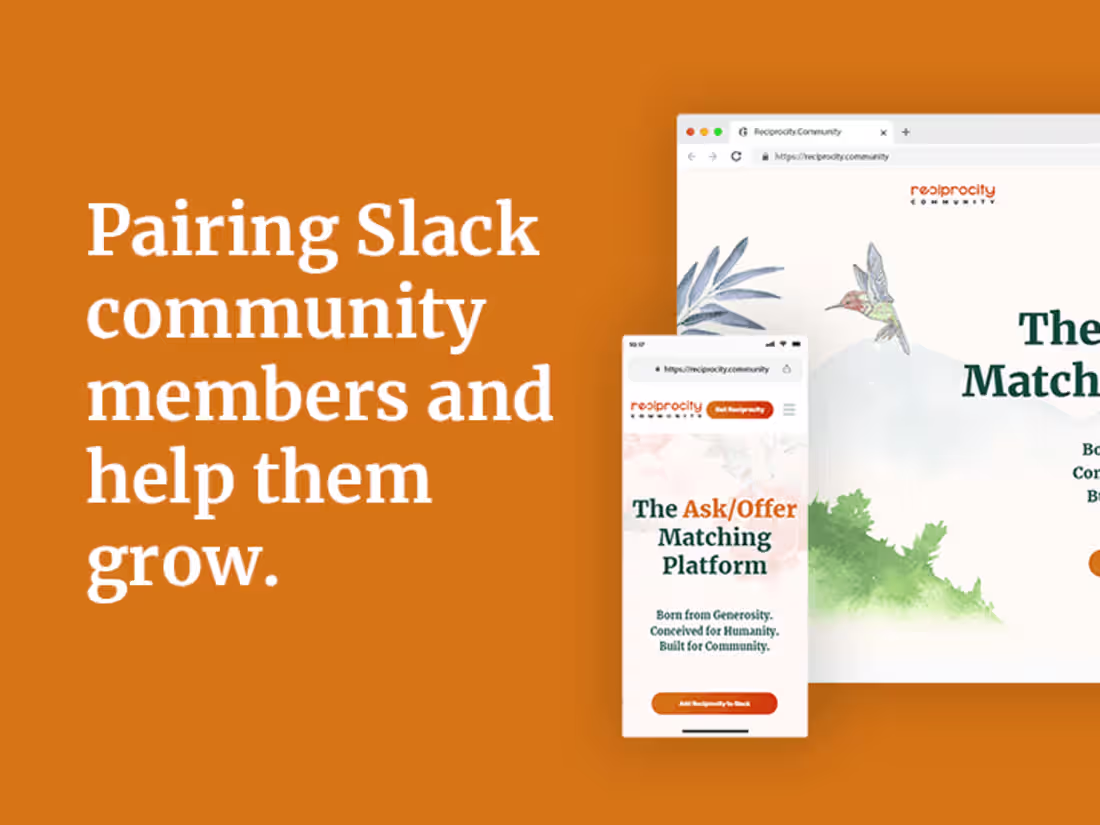 Cover image for Reciprocity Community - Rebranding, Product design, Website 