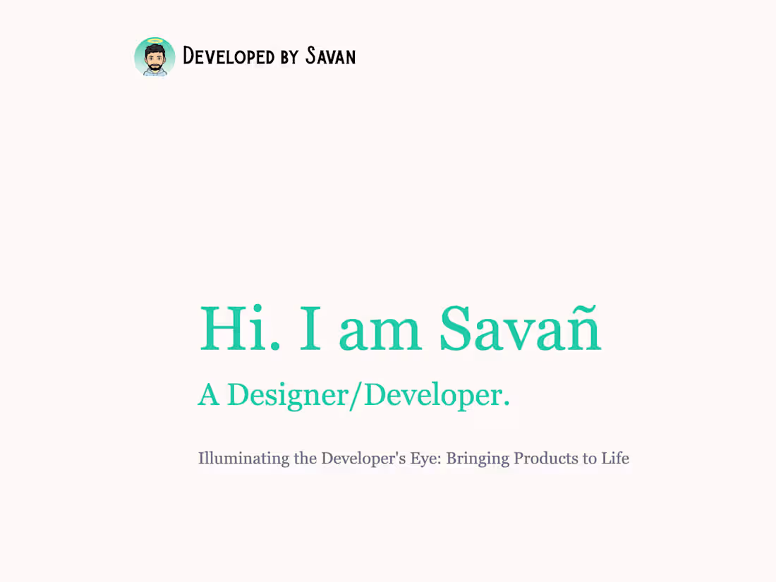 Cover image for Savan Portfolio