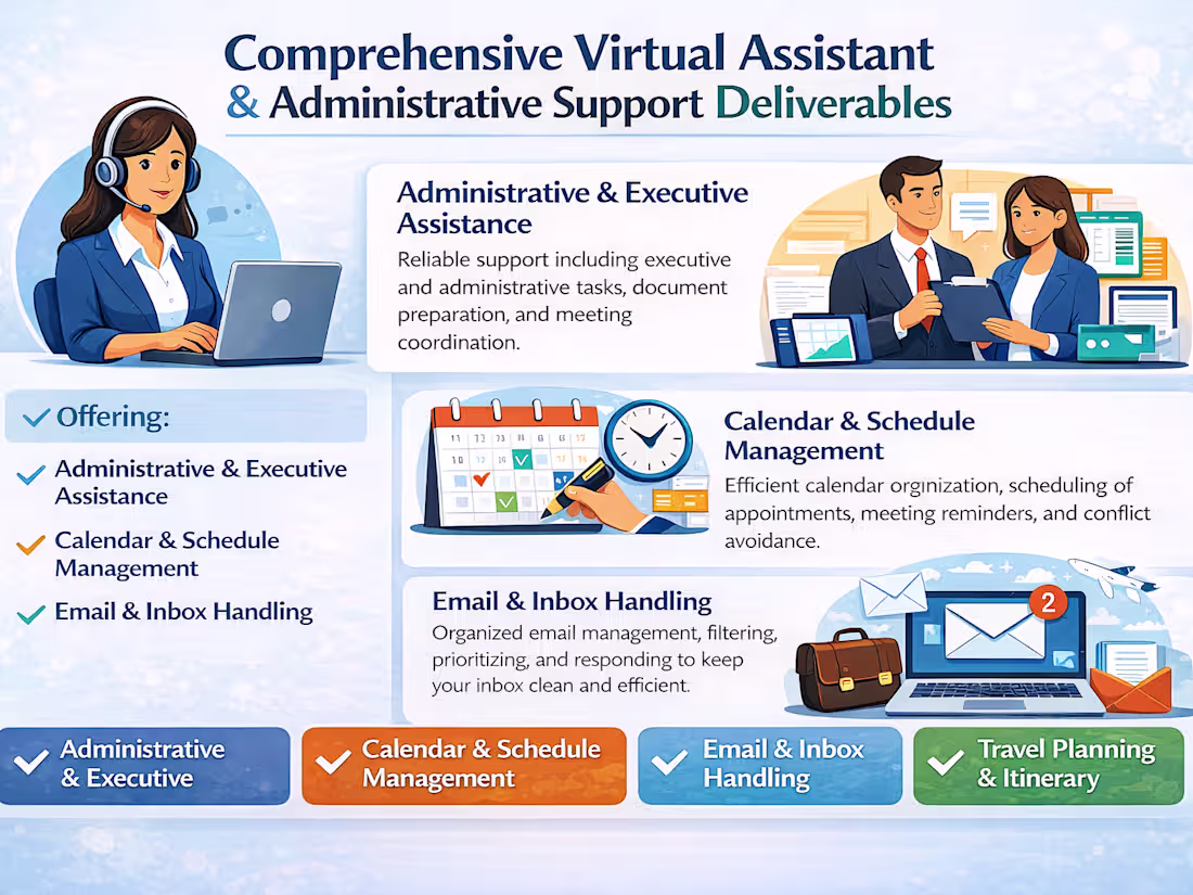 Cover image for I deliver comprehensive virtual assistance