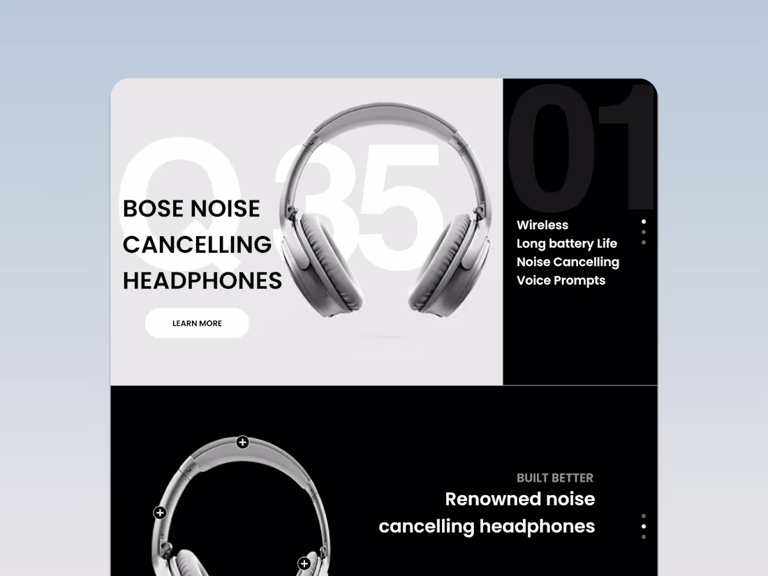 Cover image for Parallax Website for Bose Headphones