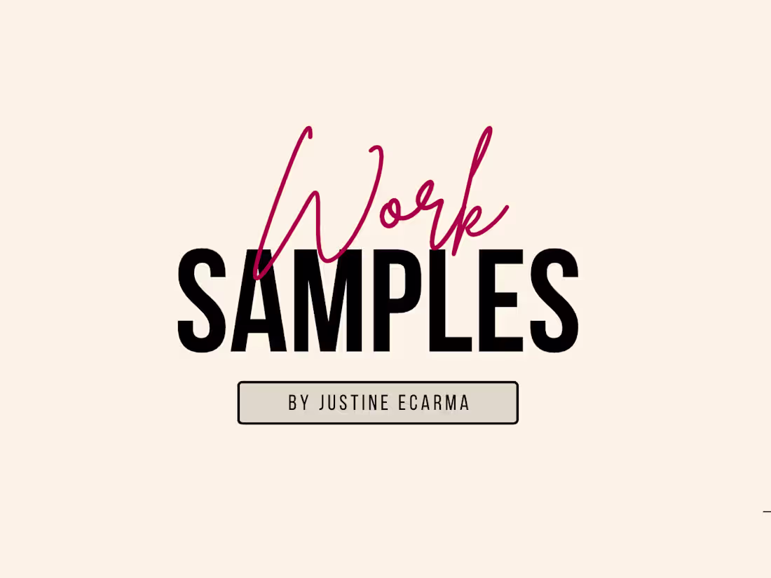 Cover image for Work Samples - Justine Ecarma