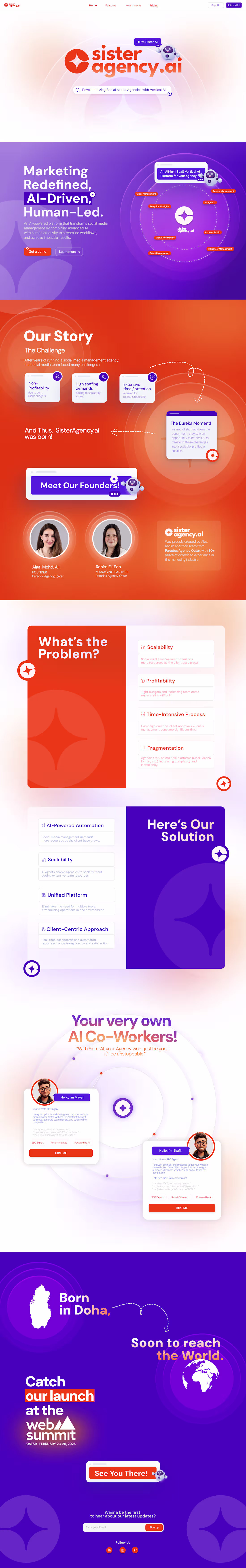 Cover image for LANDING PAGE DESIGN | SisterAgency.ai ✨❤️