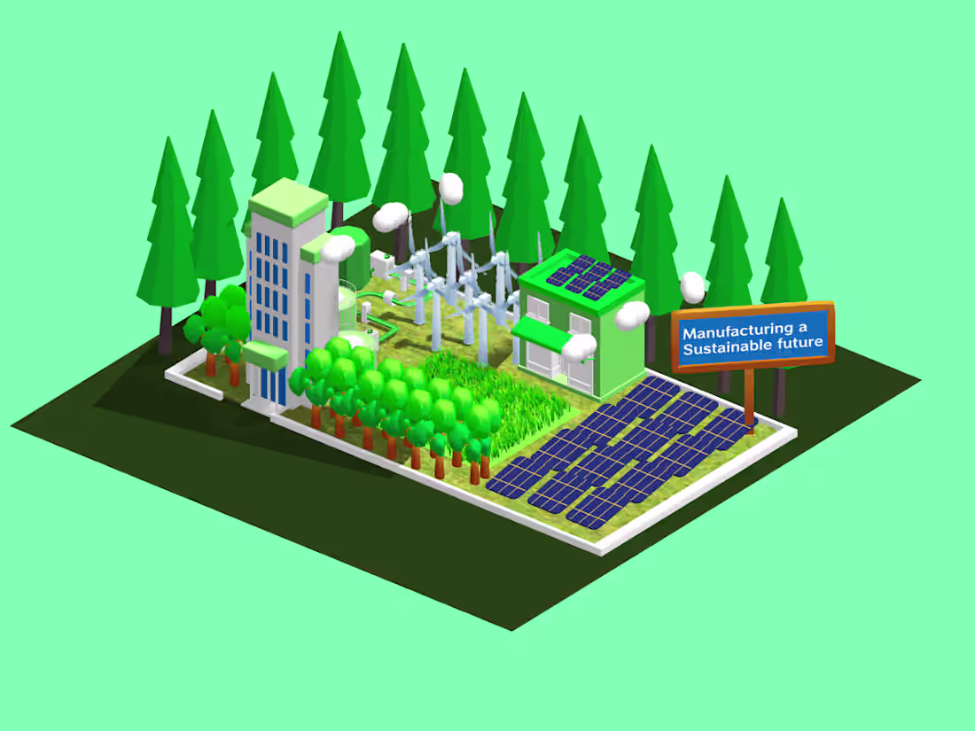 Cover image for A green city model crafted using Spline.