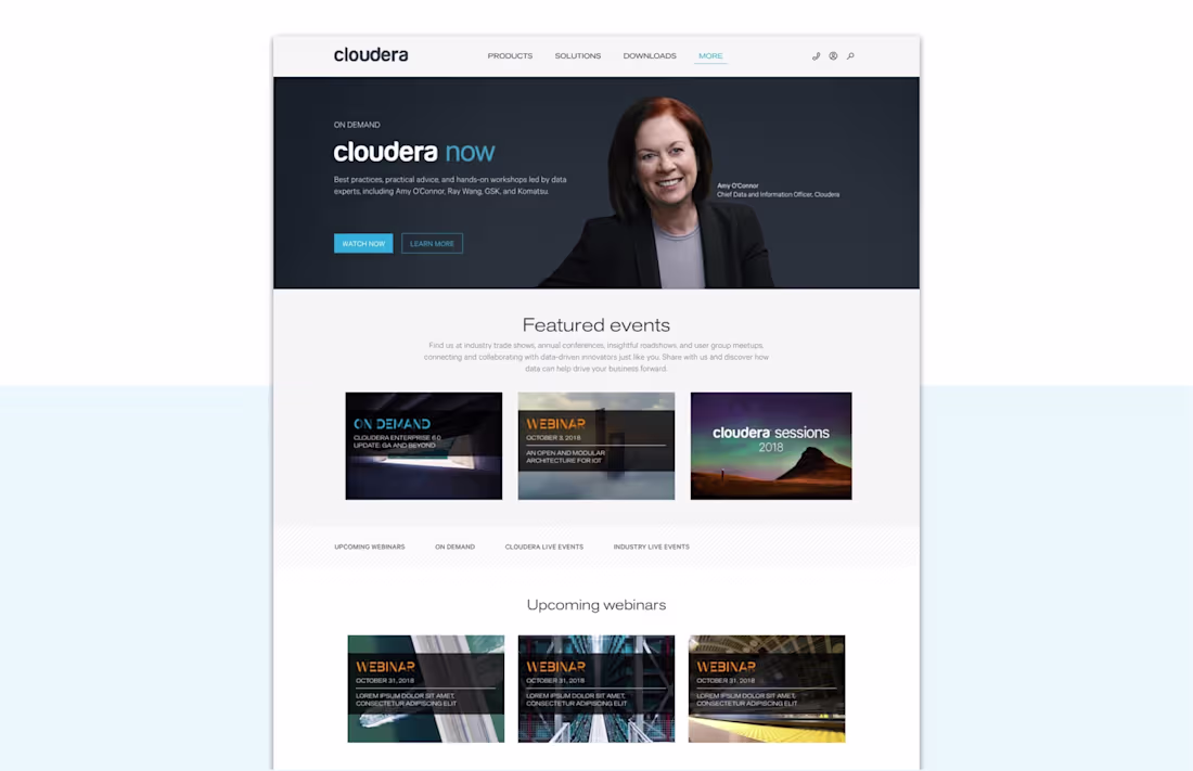 Cover image for Cloudera Online Events Template Design