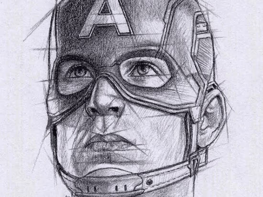 Cover image for Captain America - B&W illustration
