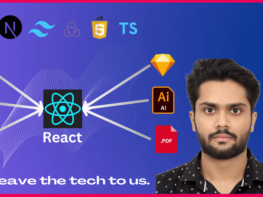 Cover image for I will convert figma design to react js, next js & tailwind CSS