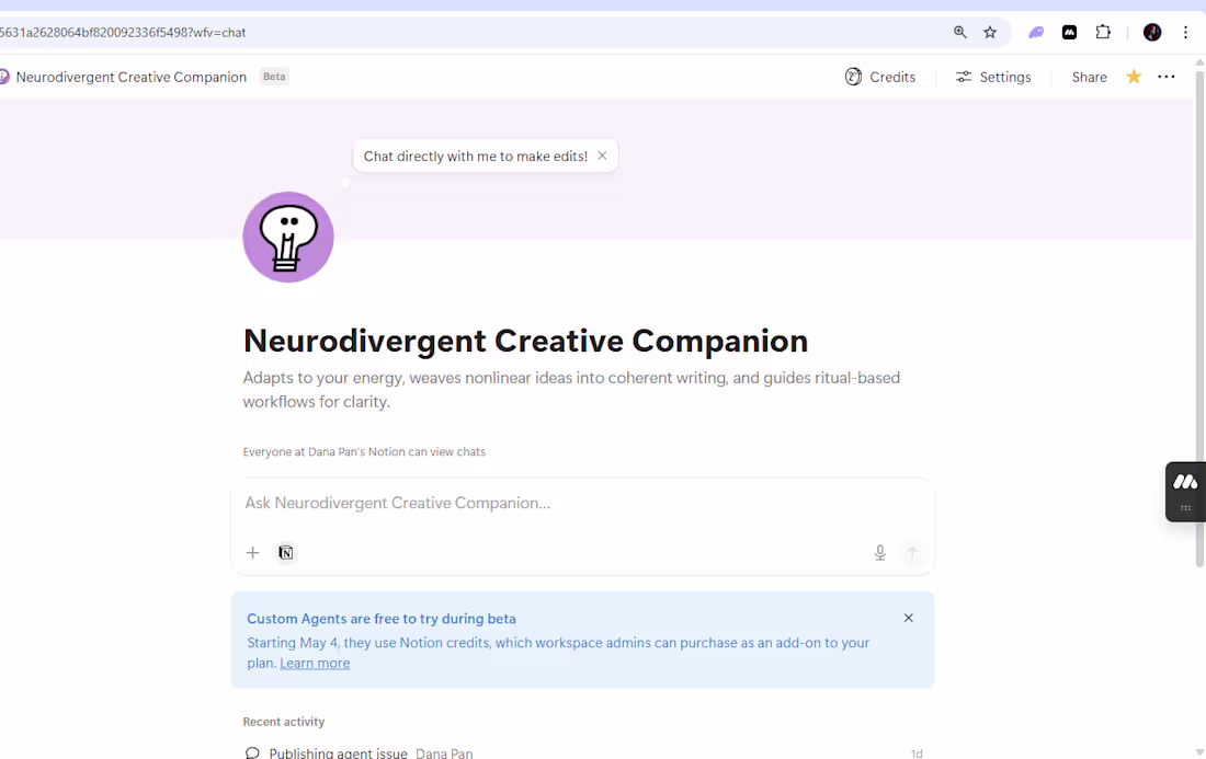 Cover image for Neurodivergent Creative Companion - A