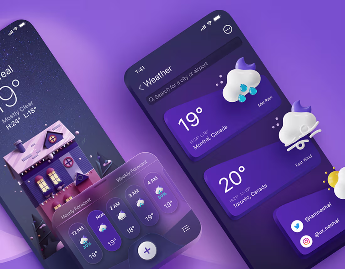 Cover image for weather ui :: Behance