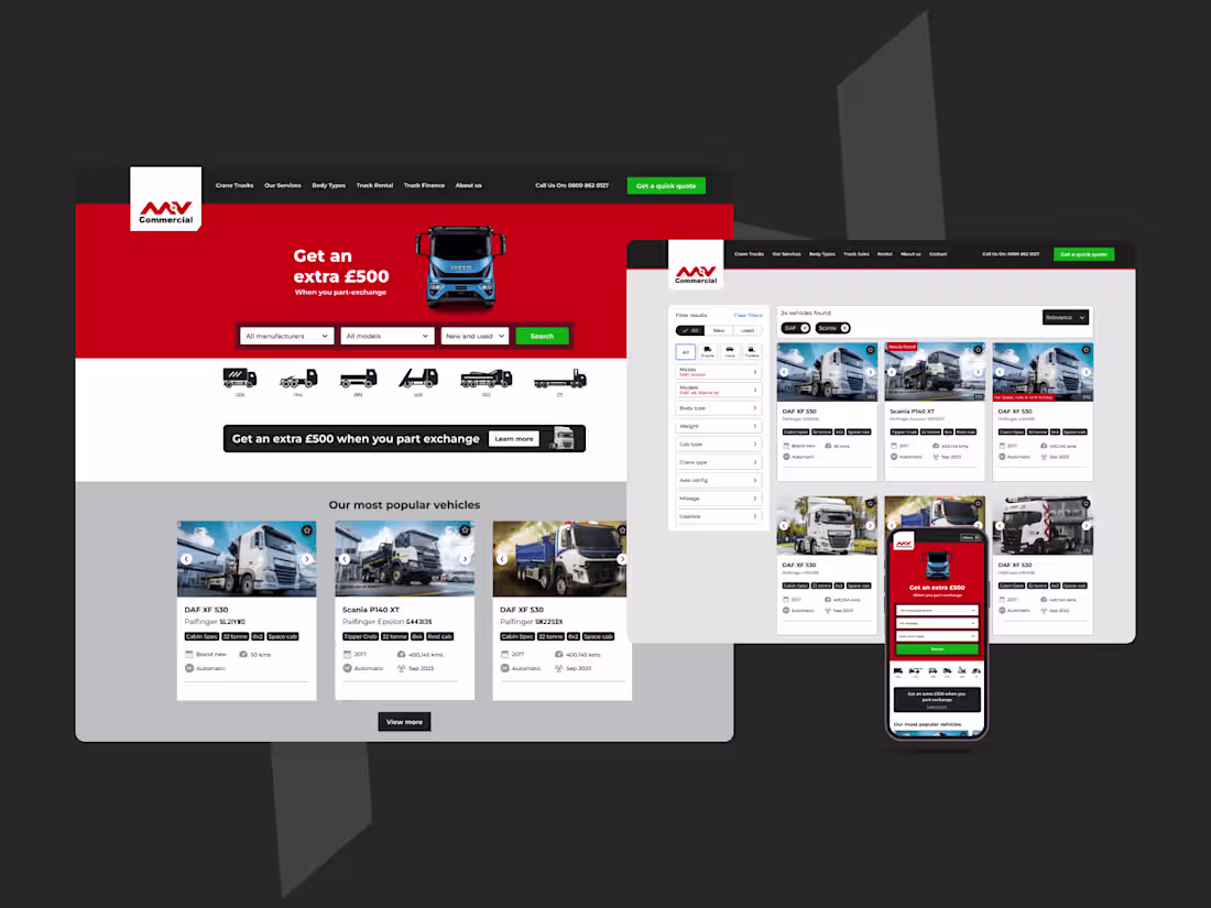 Cover image for MV Commercial - Website redesign