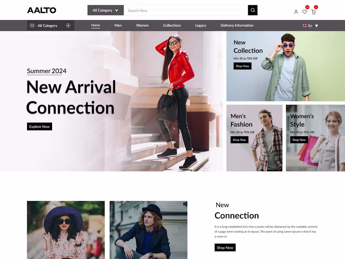 Cover image for Creative Aalto shopify UI & Ux design.