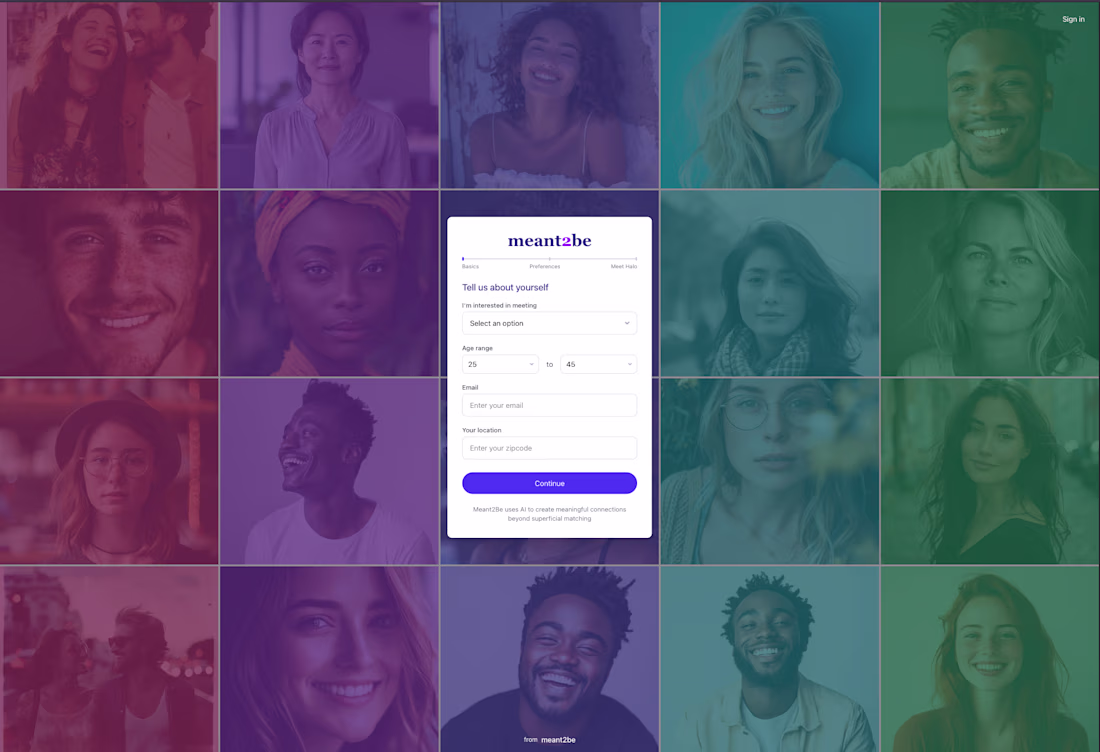 Cover image for #Meant2be AI-powered dating platform. The platform uses AI-d...