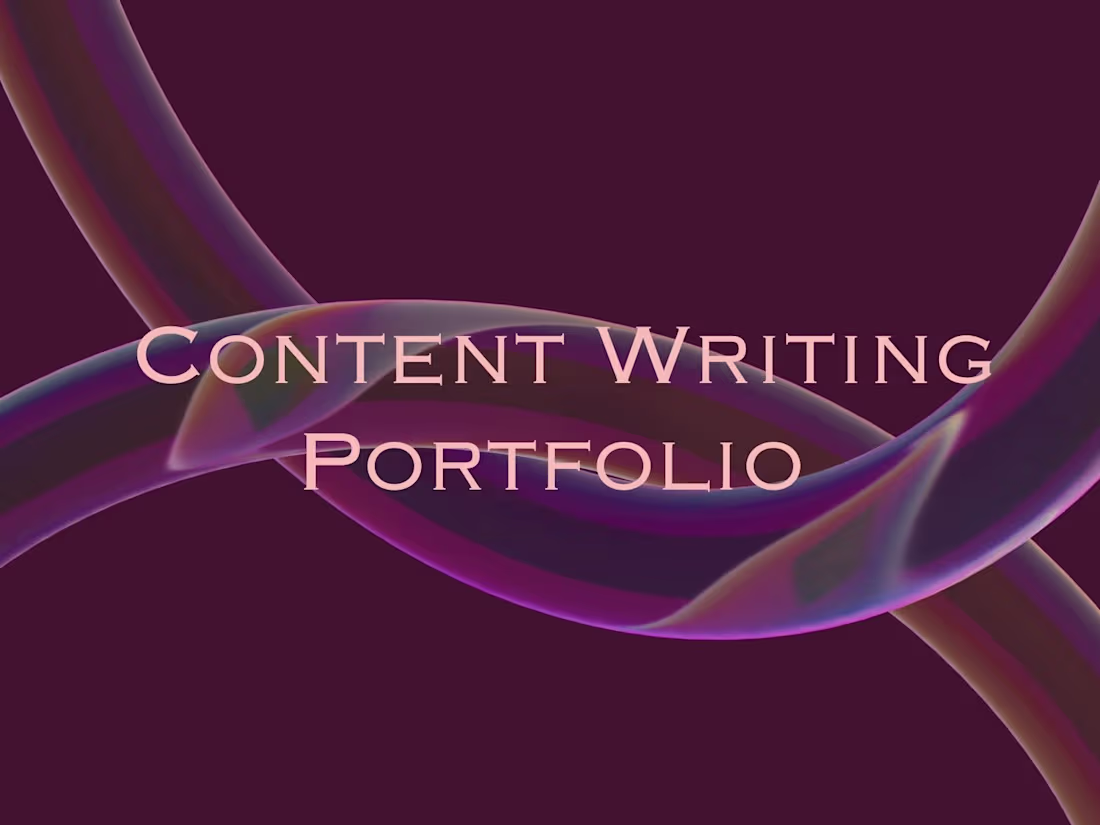 Cover image for Content Writing Portfolio