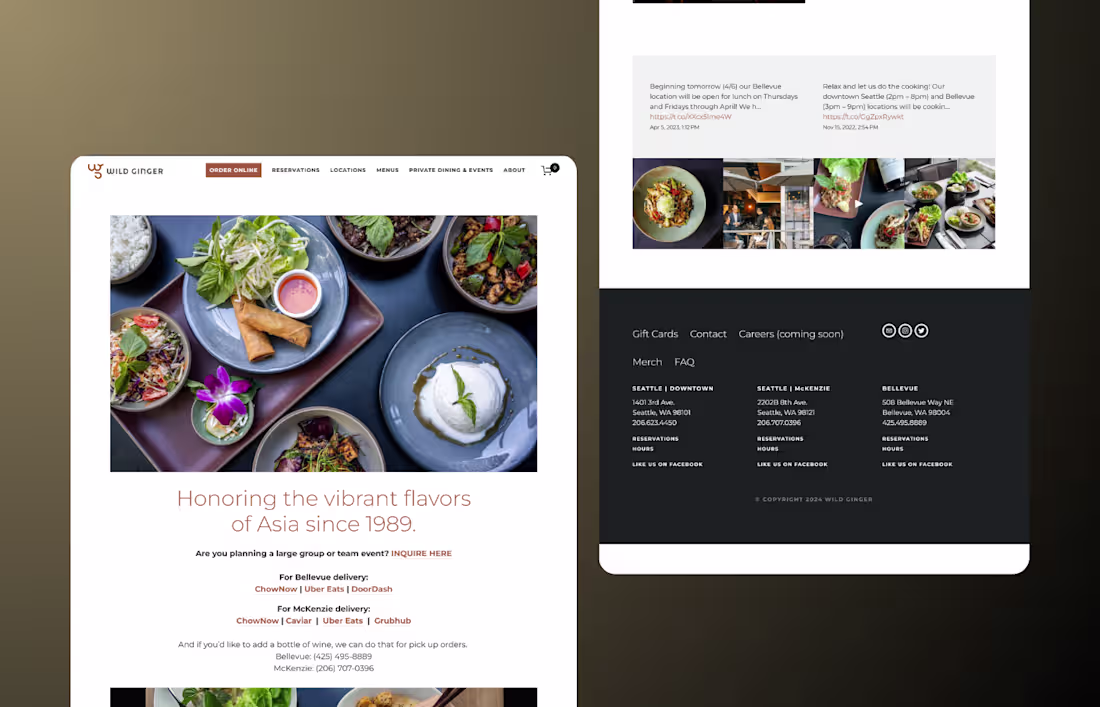 Cover image for Squarespace Restaurant Website