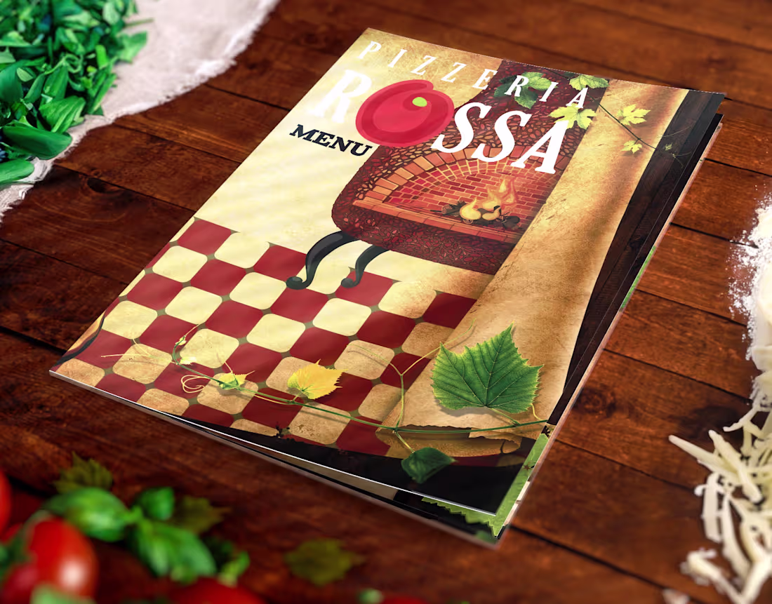 Cover image for PIZZERIA ROSSA - Food Menu Design