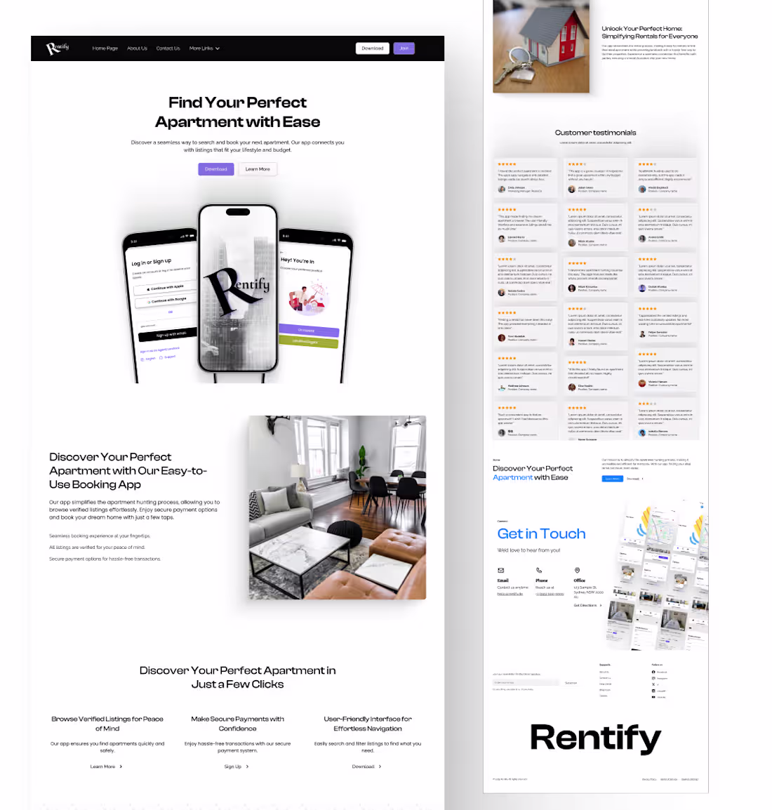 Cover image for Landing Page for a mobile app(Rentify)