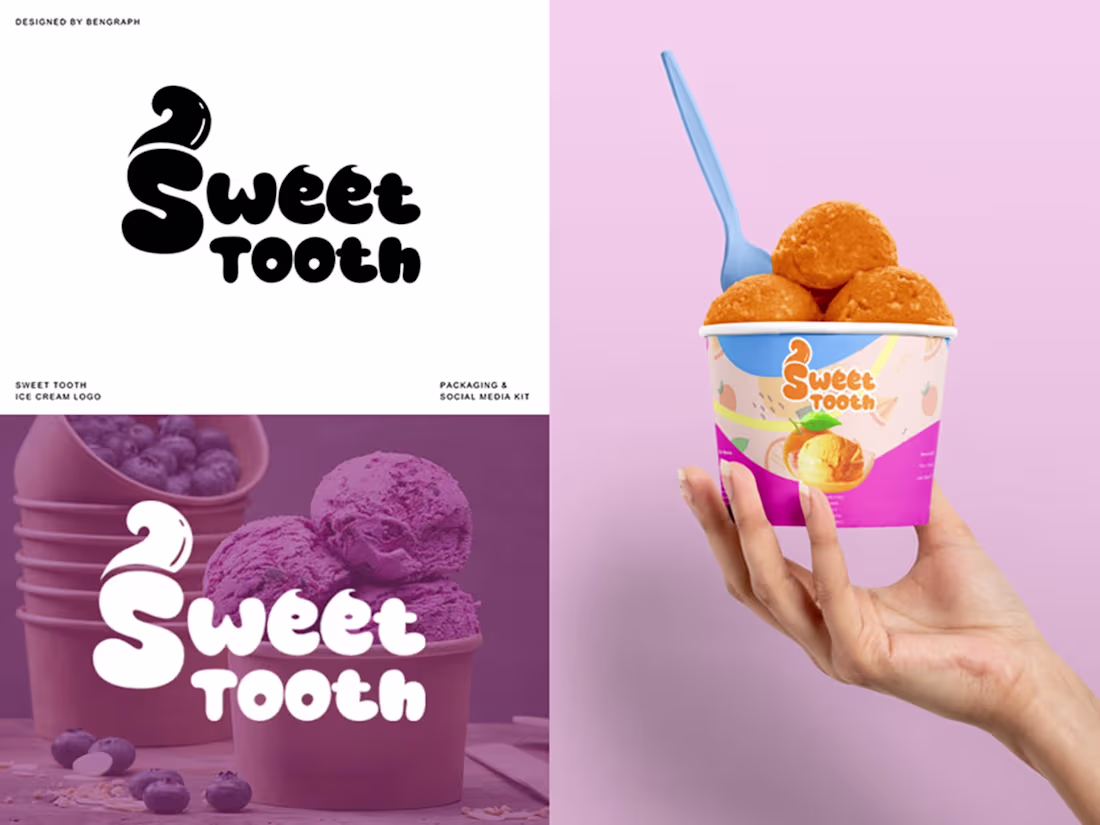 Cover image for Ice Cream Logo & Branding And Packaging Design on Behance