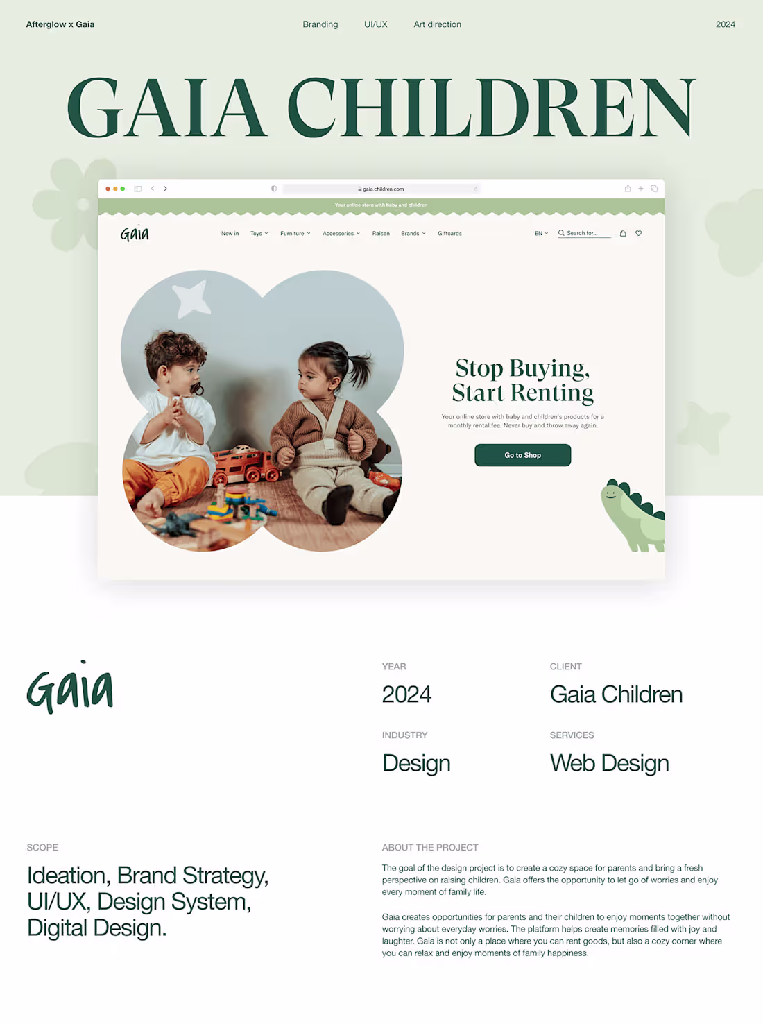 Cover image for UI/UX Design for GAIA: Brand Identity & Website design