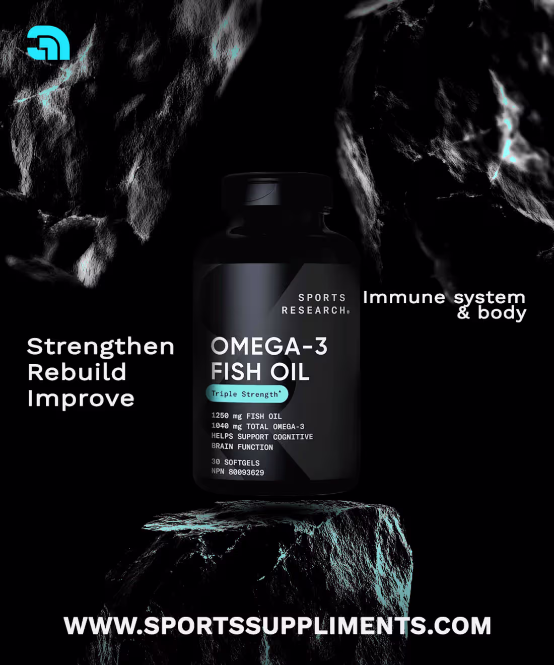 Cover image for This design highlights the power of Omega-3 to strengthen, r...