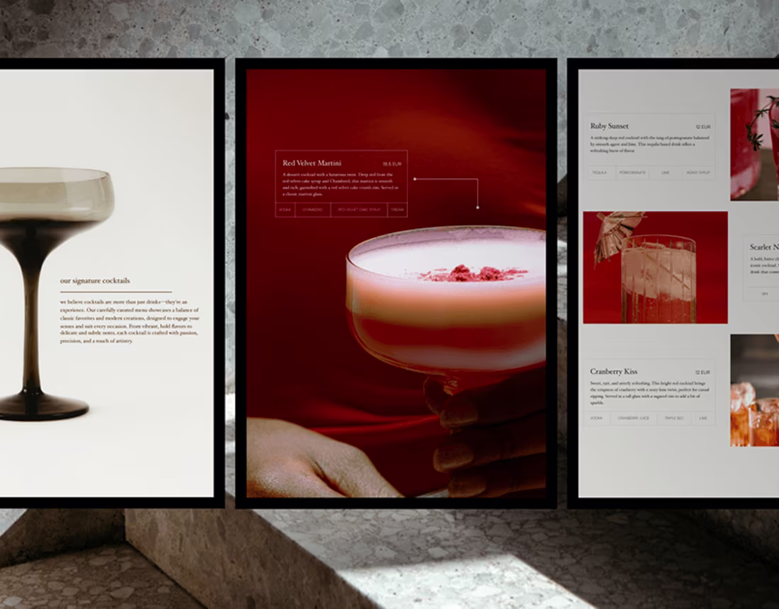 Cover image for Cocktails Bar Menu Design | Crafters of Color 