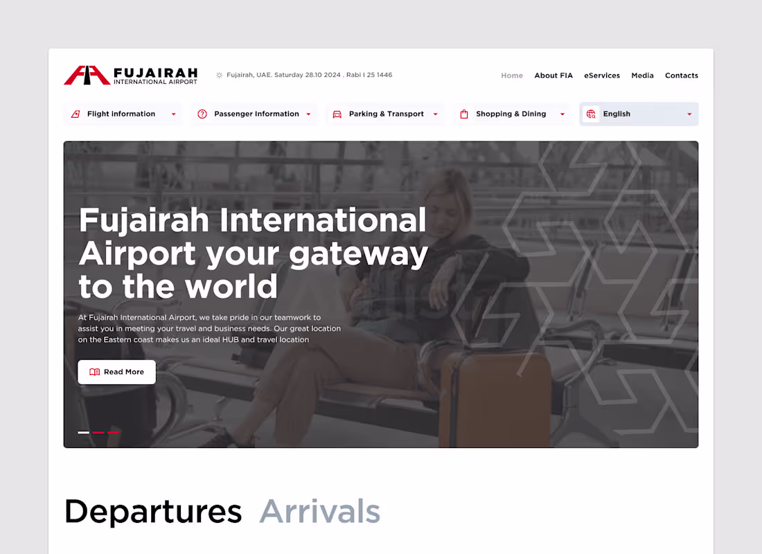 Cover image for Fujairah International Airport Complete Website Redesign
