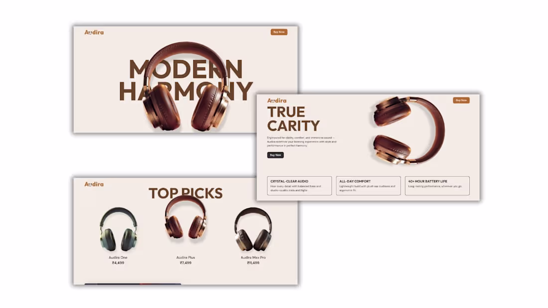 Cover image for I designed and developed a sleek landing page for Audira hea...