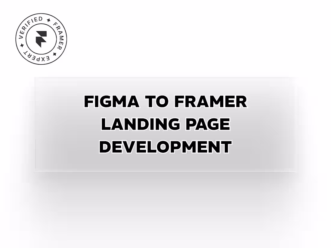 Cover image for Figma to Framer Landing Page Development