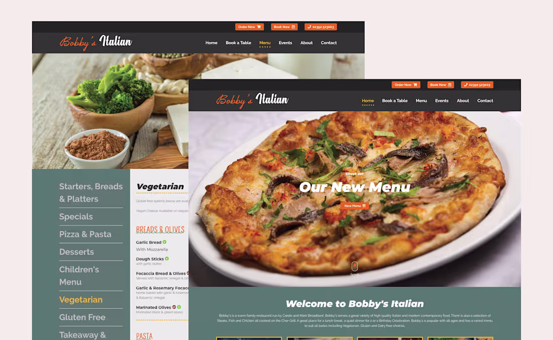 Cover image for Restaurant Website & Print design
