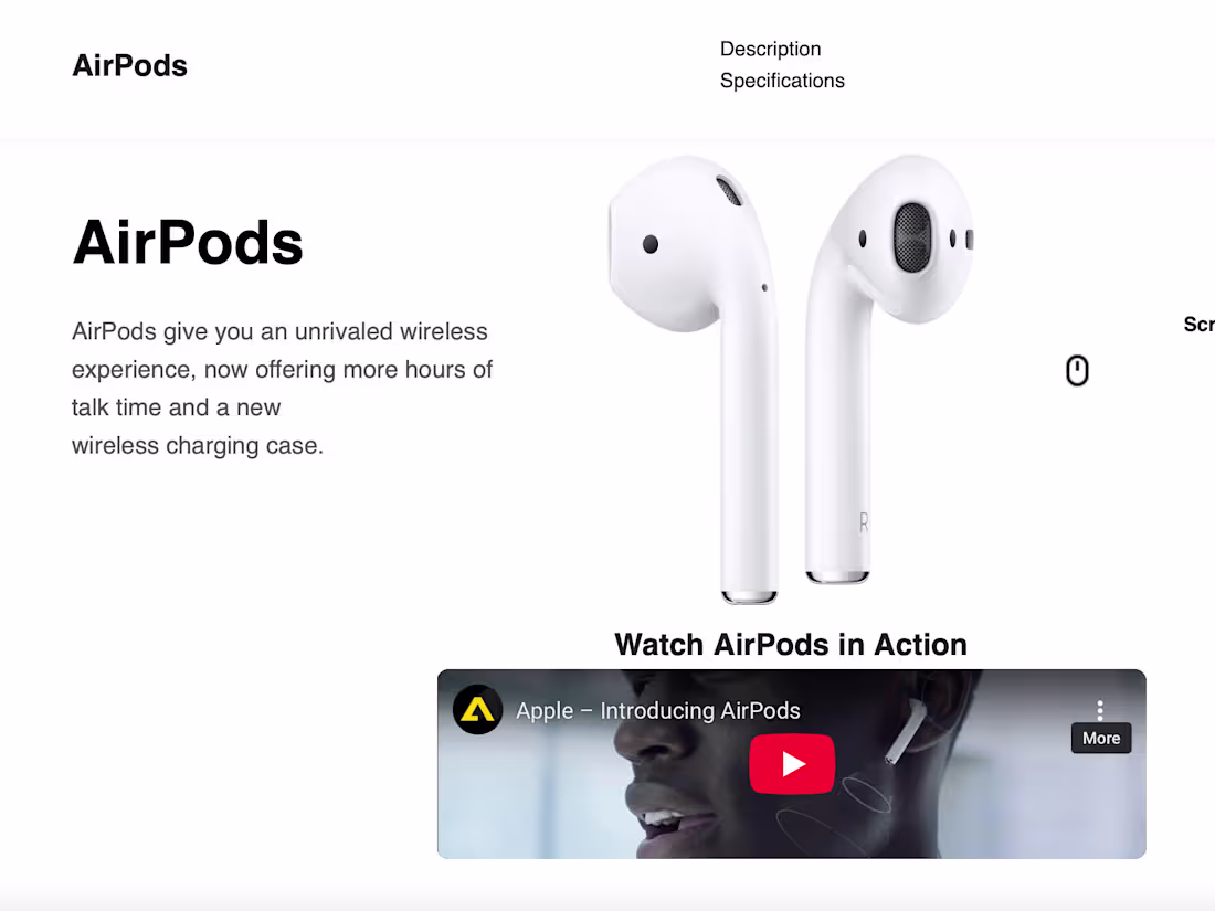 Cover image for AirPods Landing Page