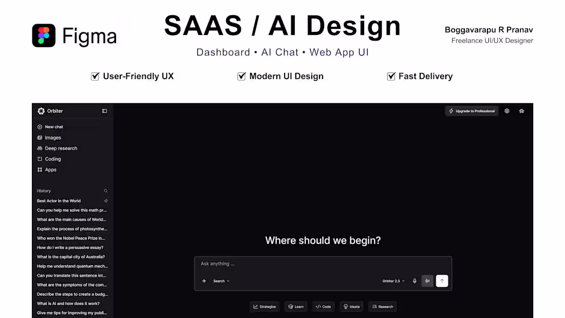 Cover image for I will design a modern AI web app 