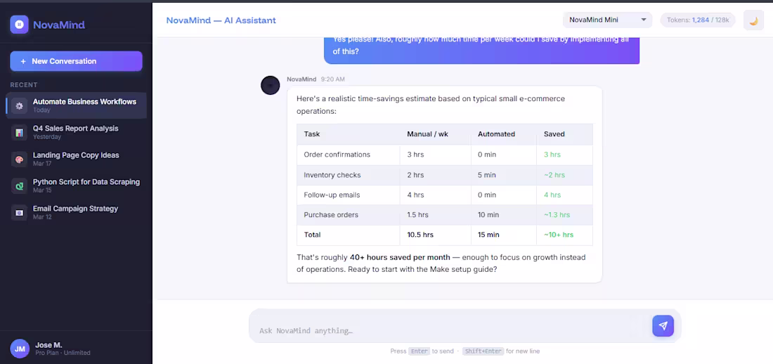 Cover image for AI Chatbot Interface — NovaMind