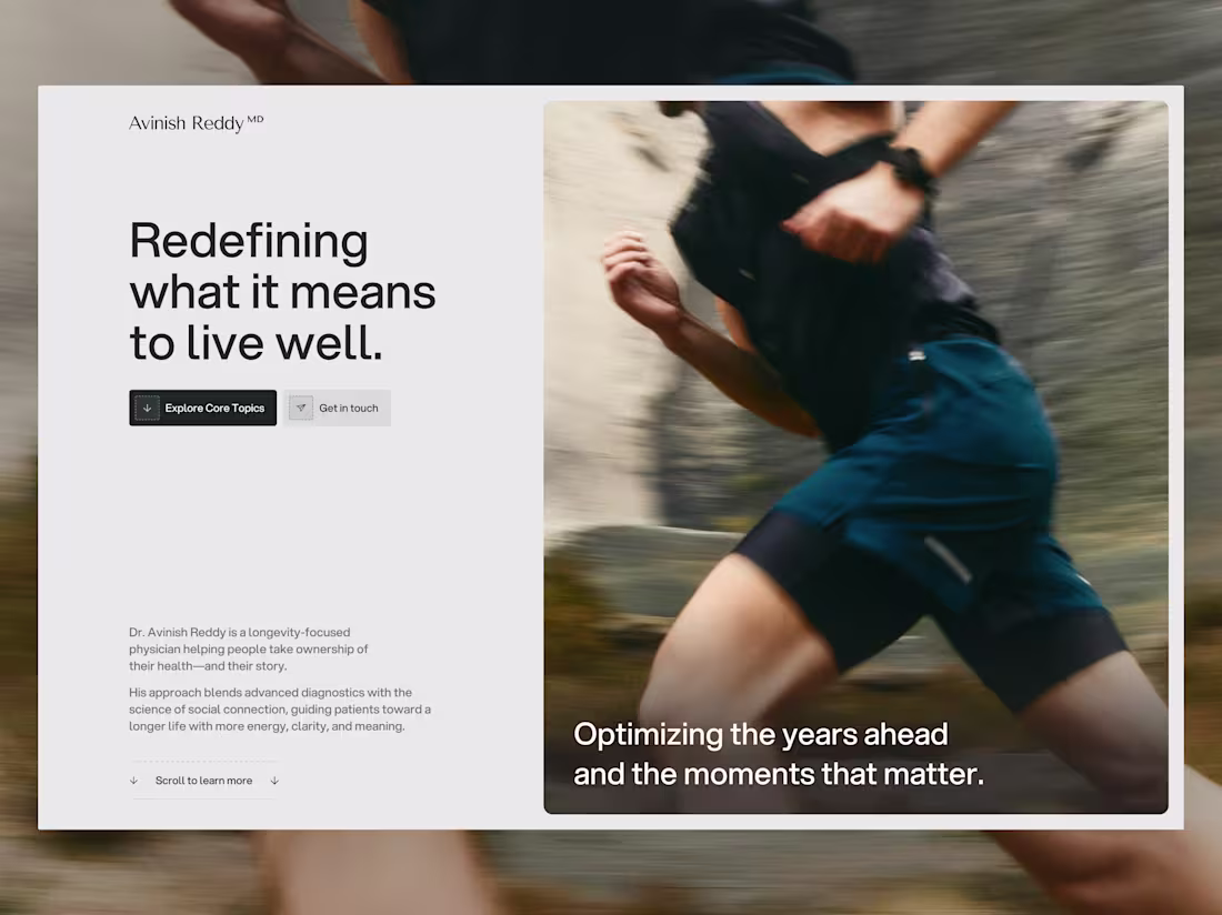 Cover image for Personal website for Dr. Avinish Reddy